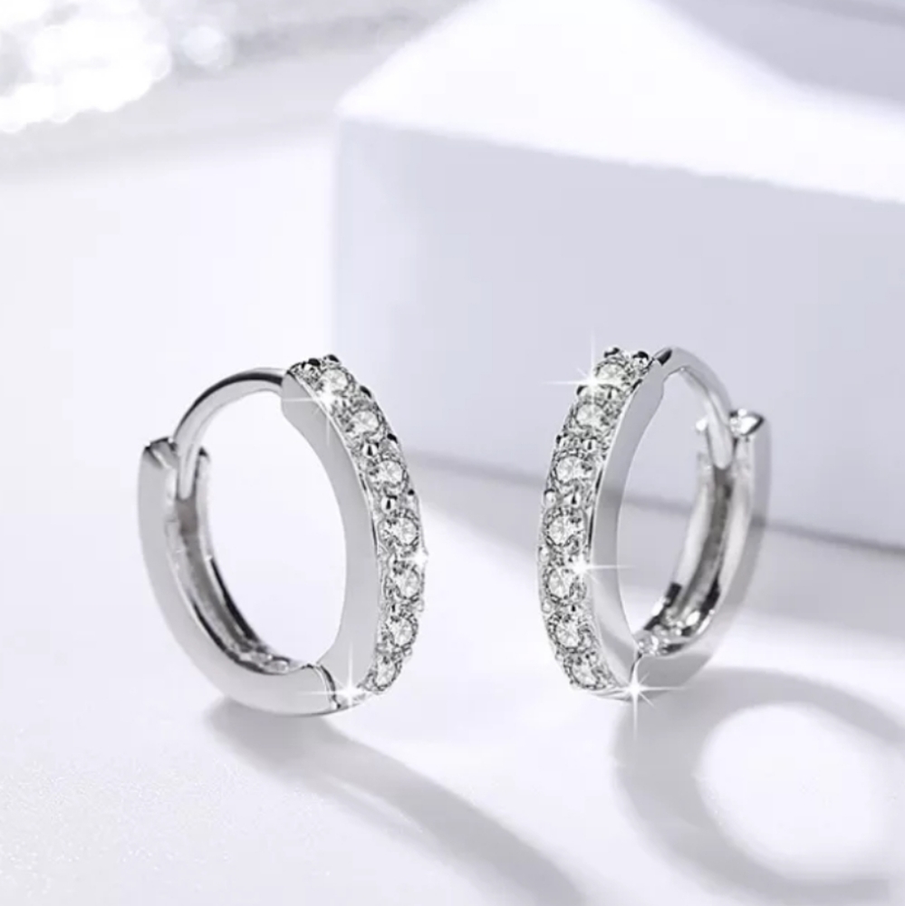 New Silver 925 Huggie Hoop Earrings